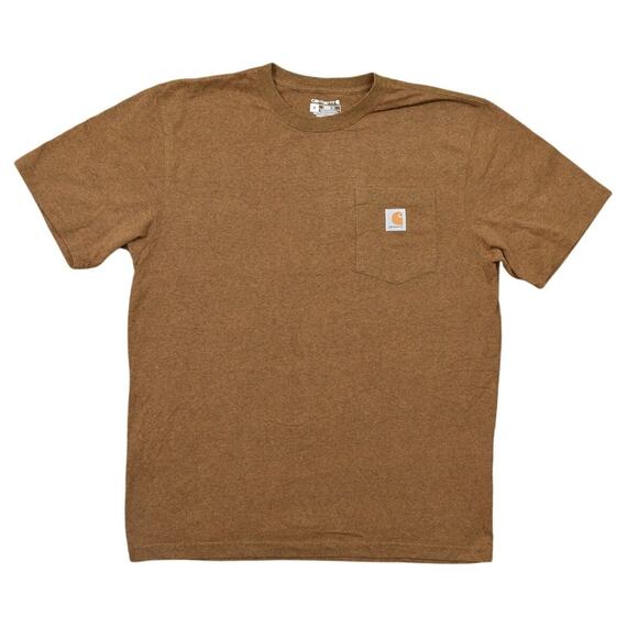 Carhartt Men's Medium Cotton T-Shirt Brown Loose Fit Short Sleeve - Picture 1 of 6